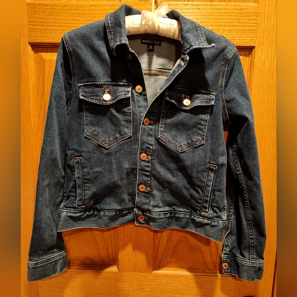 J.Crew Mercantile Dark Blue Denim Jean Jacket, XS